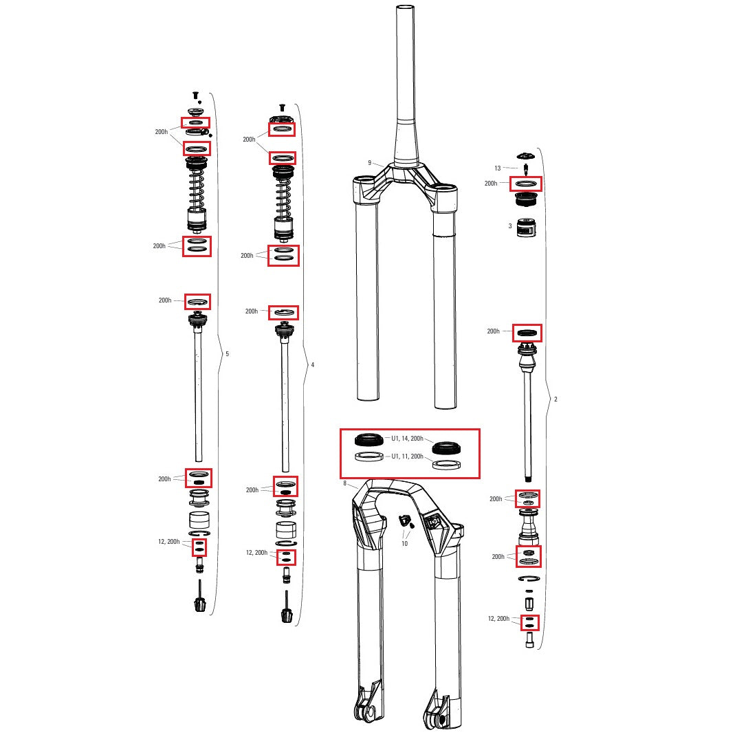 Kit de mantenimiento 200 h/año ROCKSHOX PSYLO Gold (2025+) Generación A