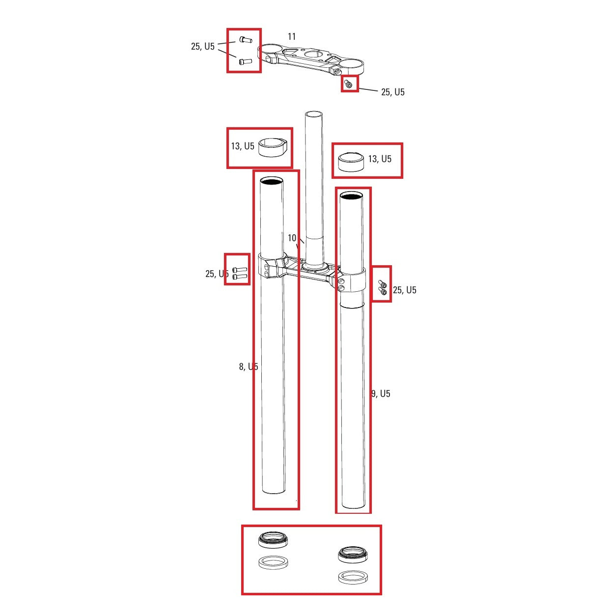 Kit de mejora para buzo ROCKSHOX BOXXER D1 (2024+)