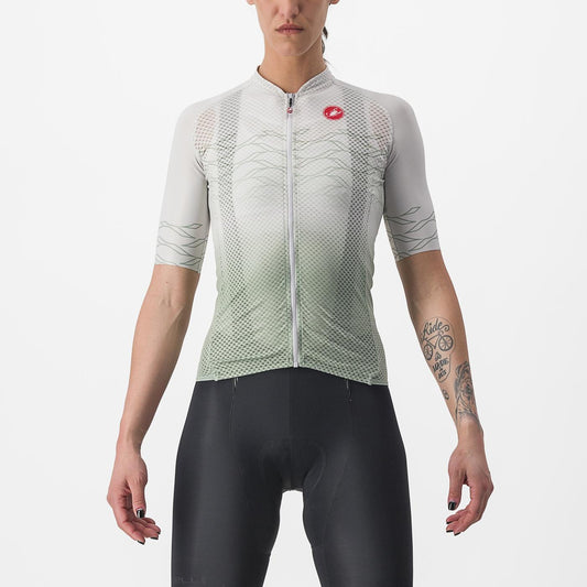 Maillot CASTELLI CLIMBER'S 2.0 W Mujer manga corta Gris/Verde