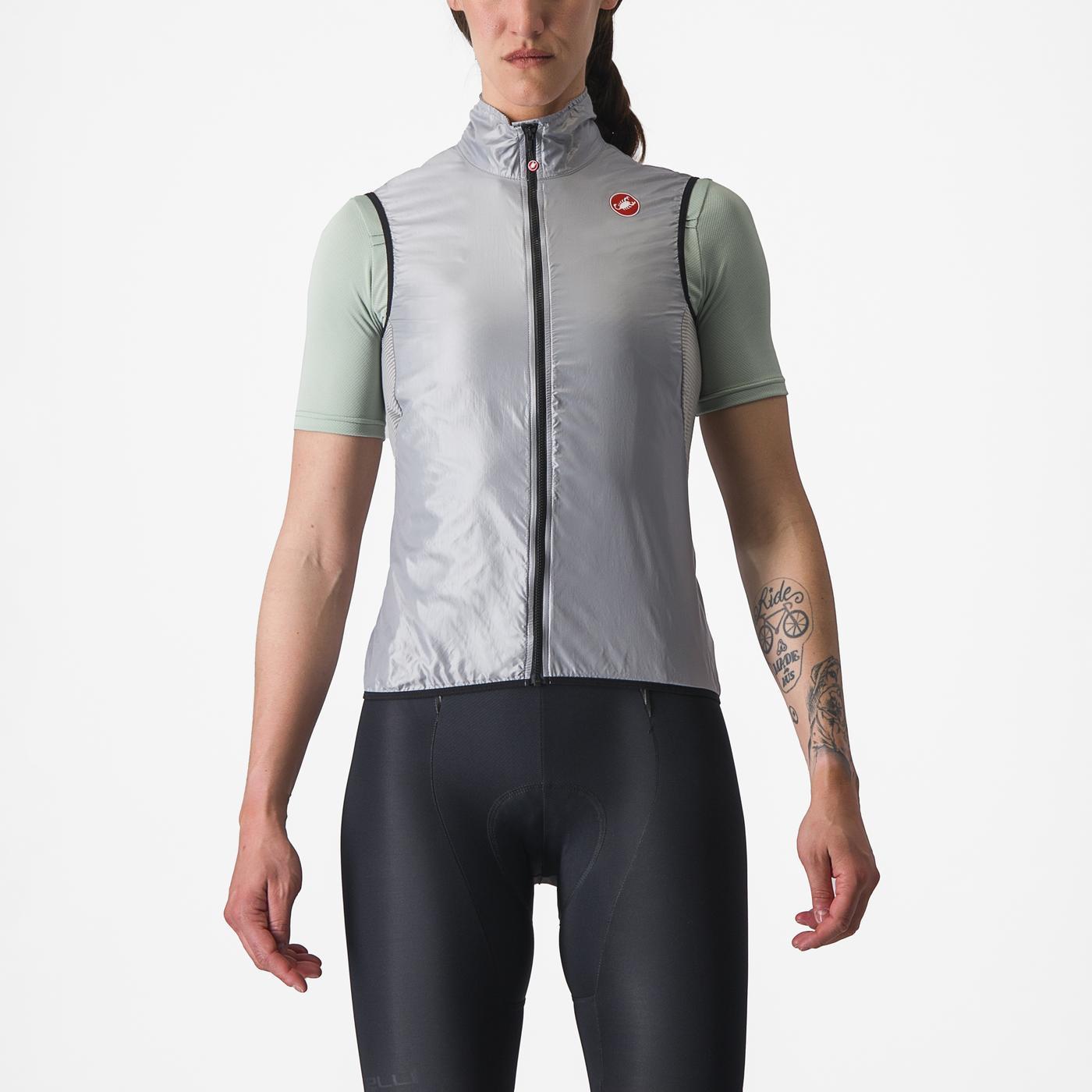 CASTELLI ARIA Chaqueta gris sin mangas para mujer