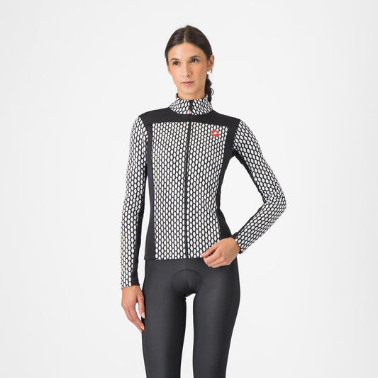 Maillot de manga larga para mujer CASTELLI SFIDA 2 Negro/Blanco