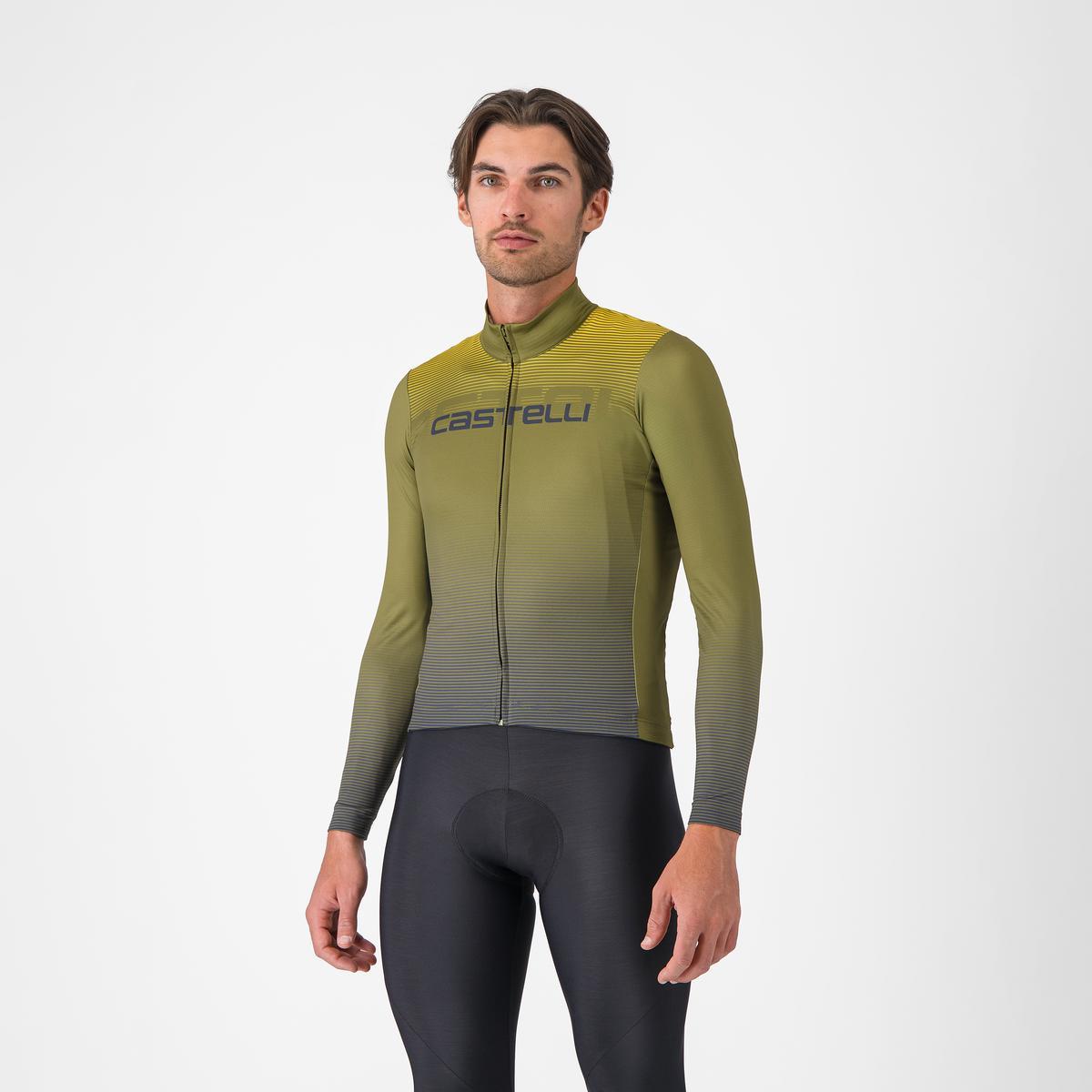 Maillot manga larga CASTELLLI APICE THERMAL Azul/Mango Mojito
