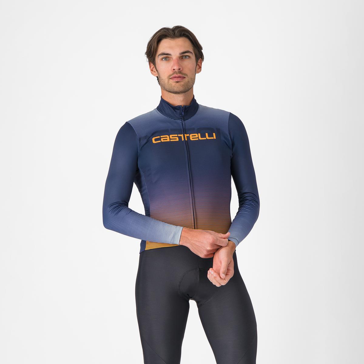 Maillot de manga larga CASTELLLI APICE THERMAL Azul/Naranja