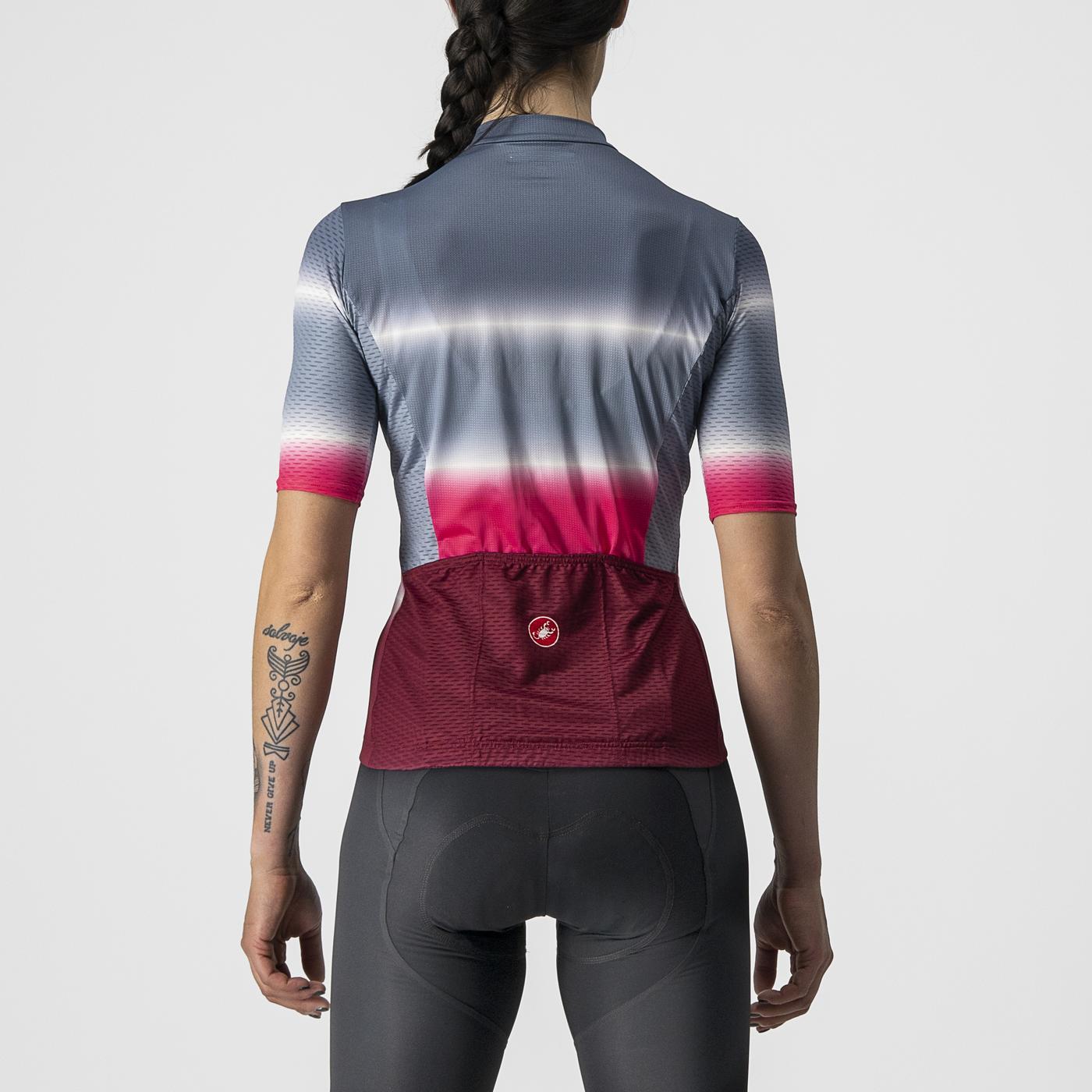 CASTELLI DOLCE Maillot de manga corta para mujer Azul/Burdeos
