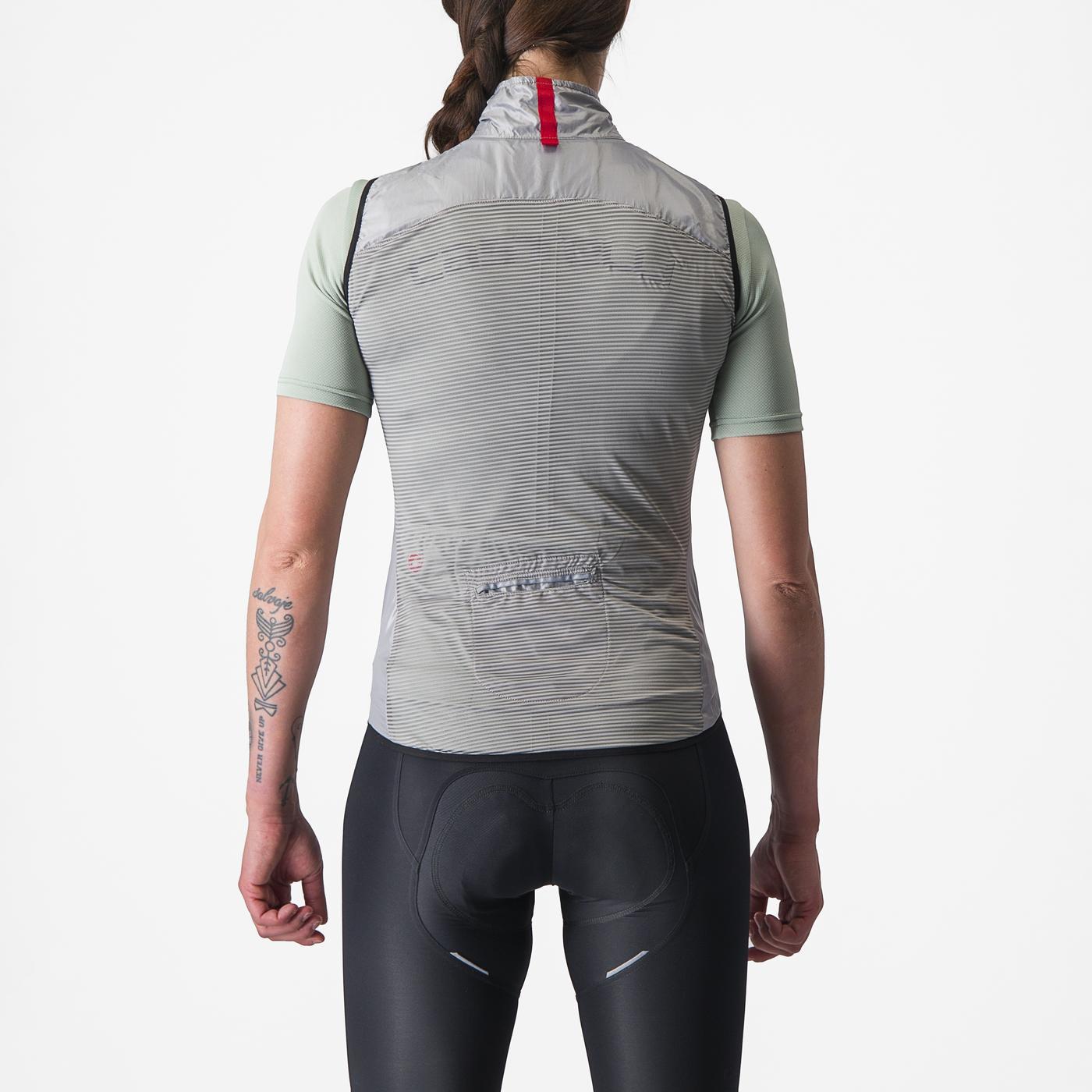 CASTELLI ARIA Chaqueta gris sin mangas para mujer