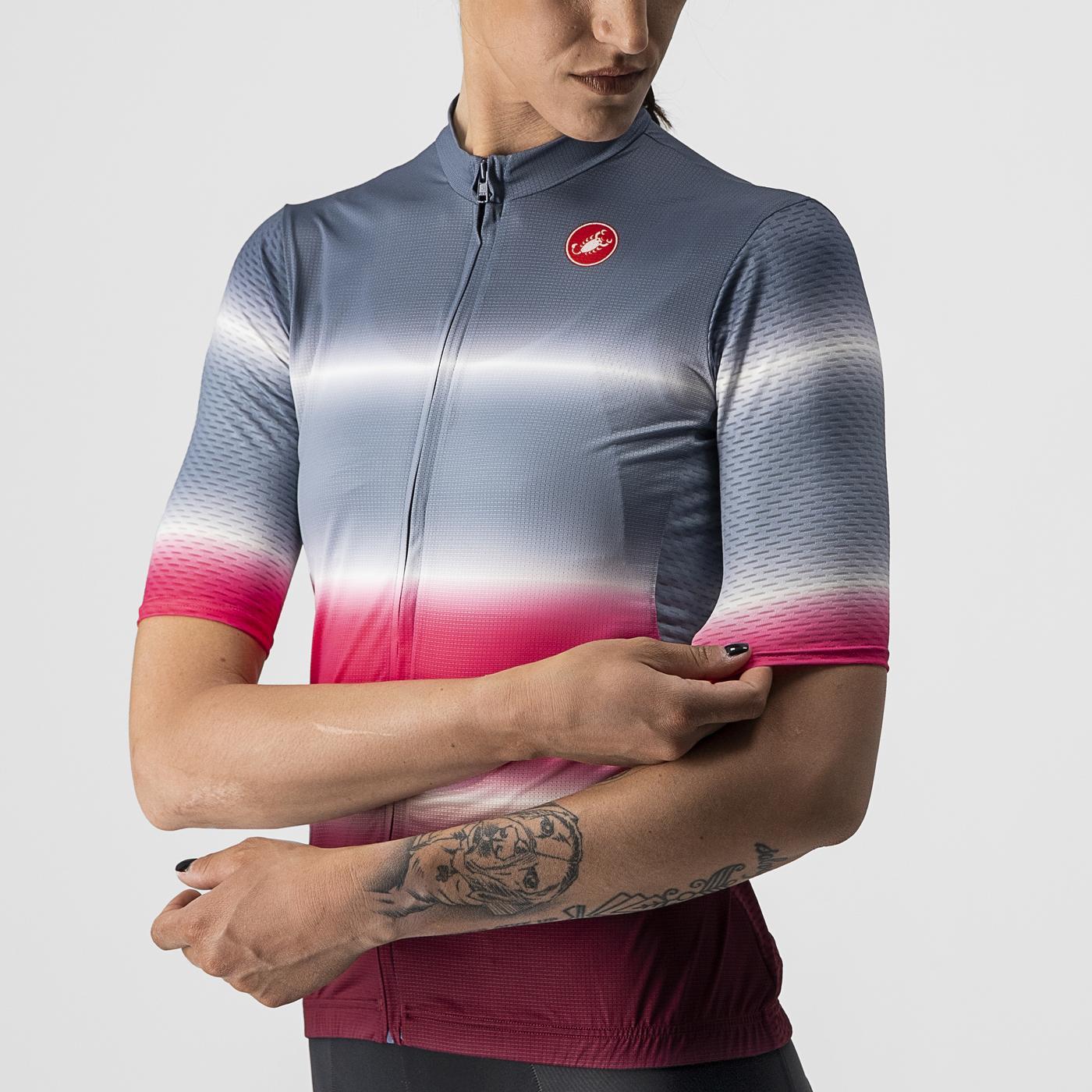 CASTELLI DOLCE Maillot de manga corta para mujer Azul/Burdeos