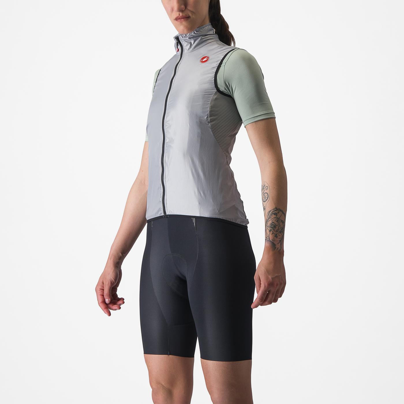 CASTELLI ARIA Chaqueta gris sin mangas para mujer