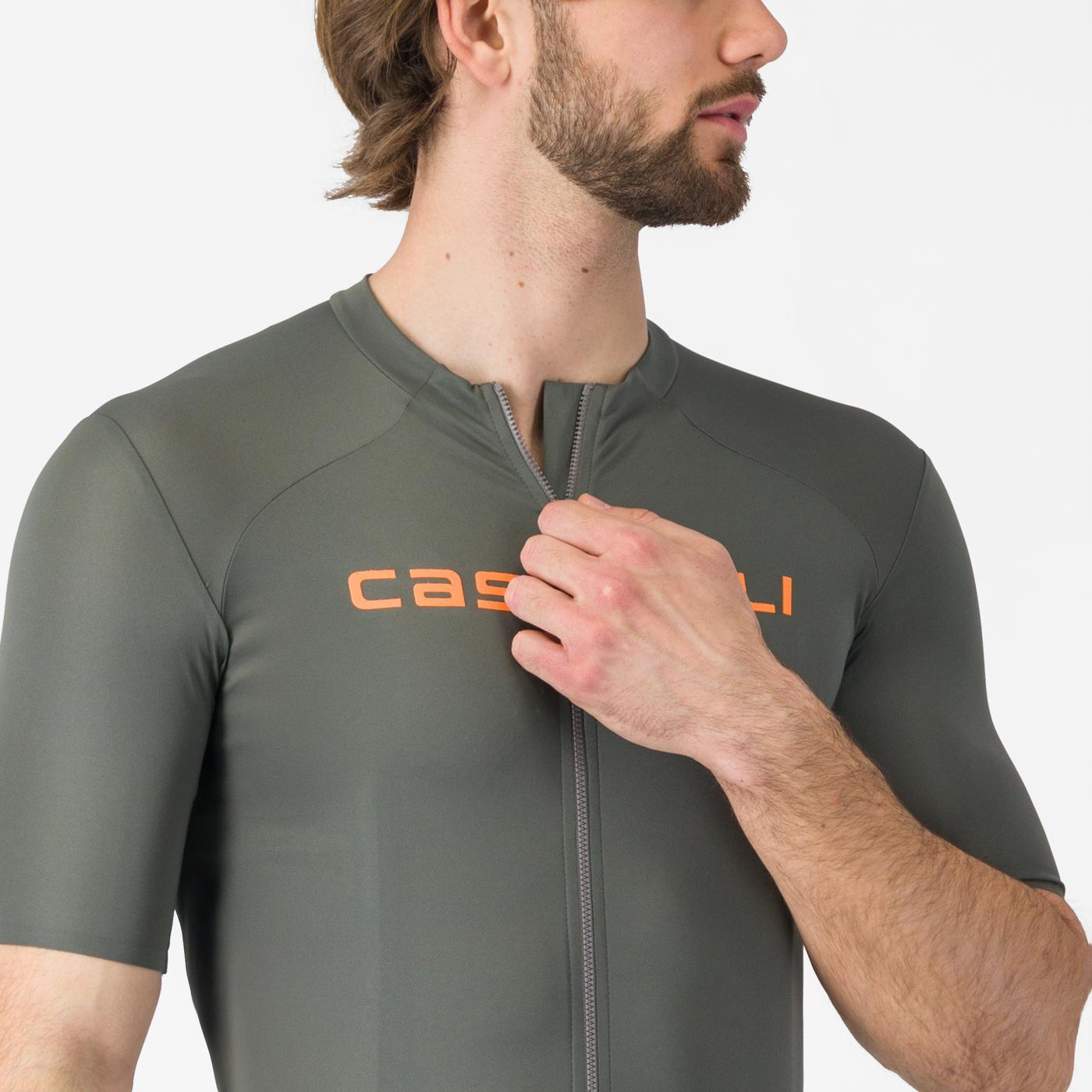 Maillot de manga corta CASTELLI PROLOGO LITE Gris/Naranja