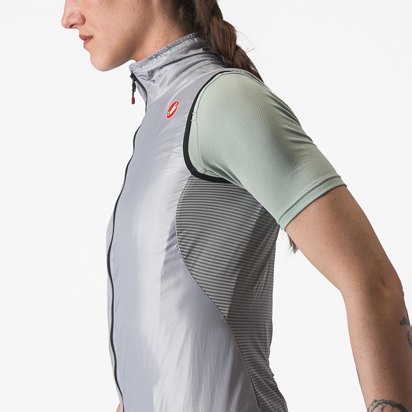CASTELLI ARIA Chaqueta gris sin mangas para mujer