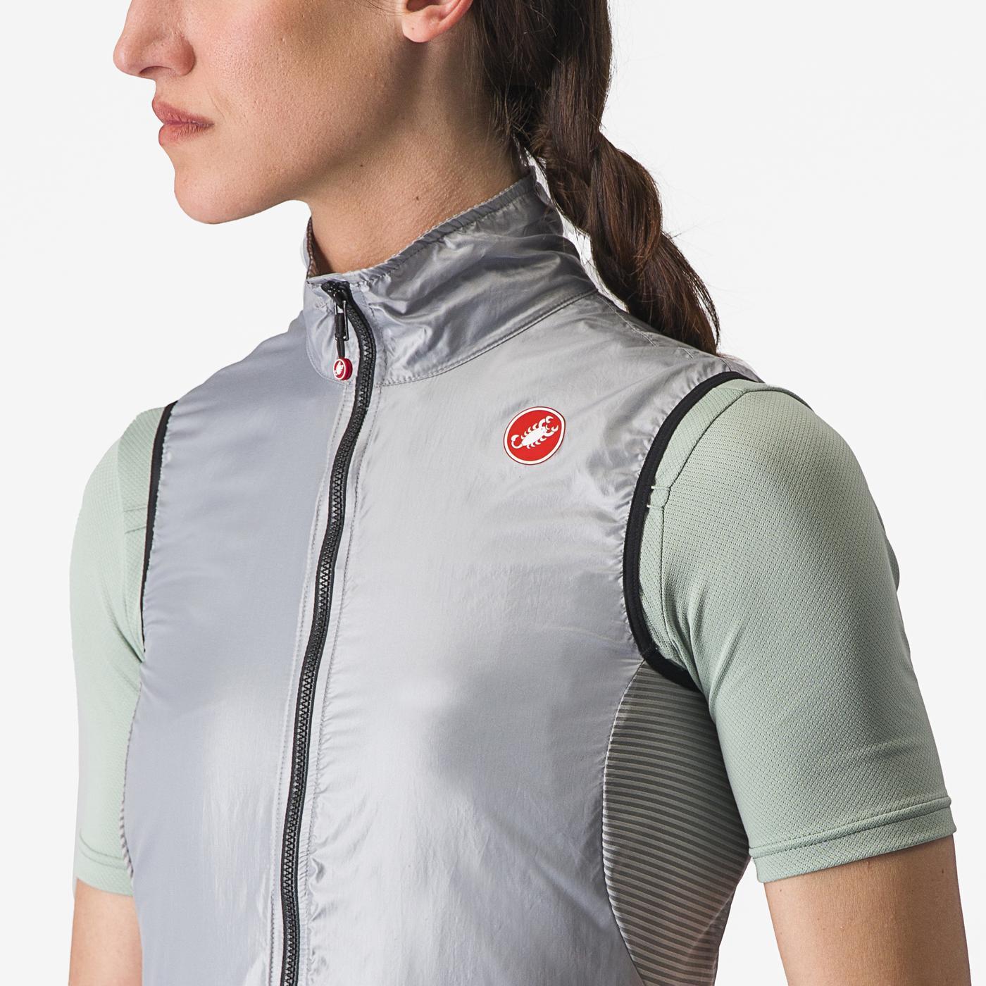 CASTELLI ARIA Chaqueta gris sin mangas para mujer