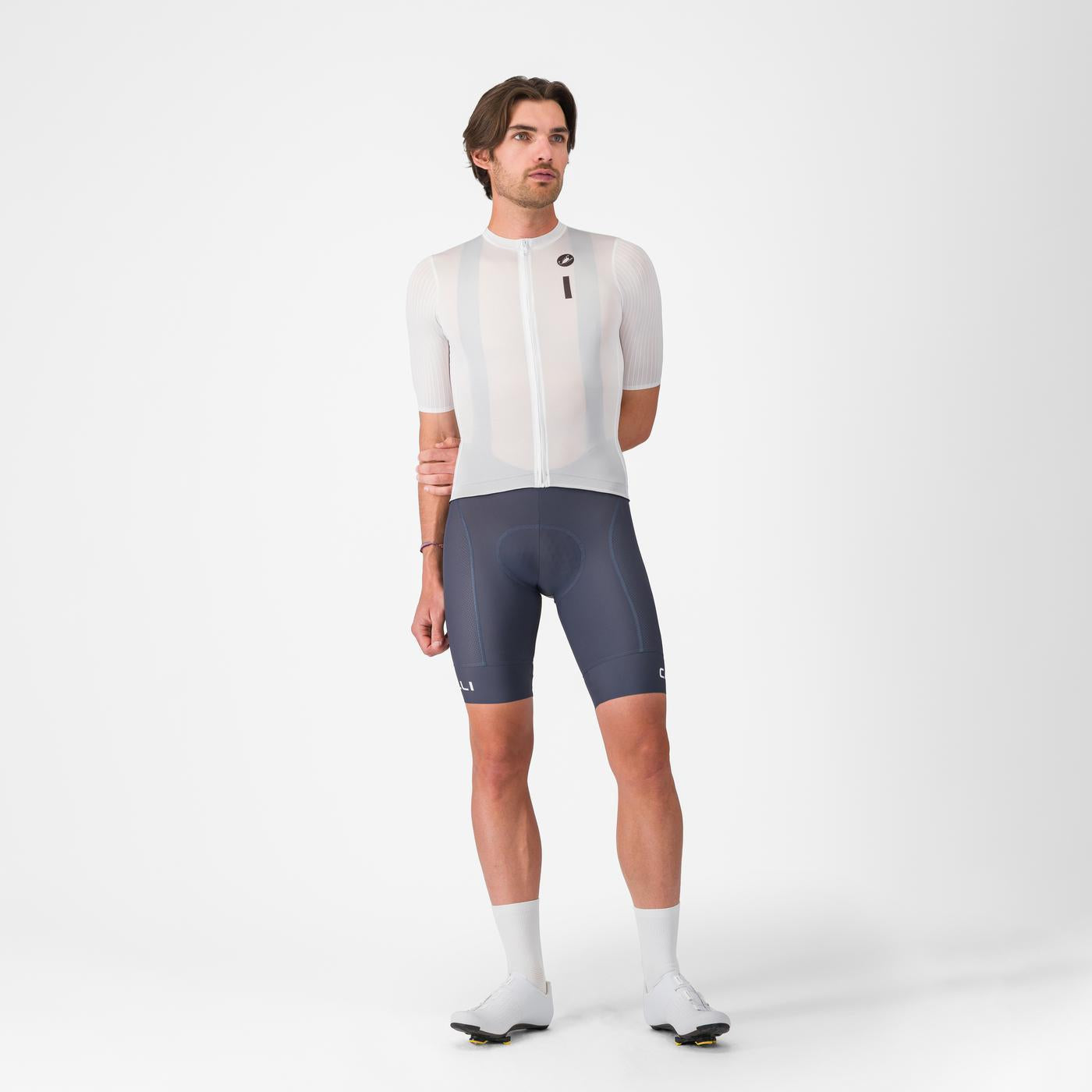 Maillot de manga corta CASTELLI DRITTONE LOGO Blanco