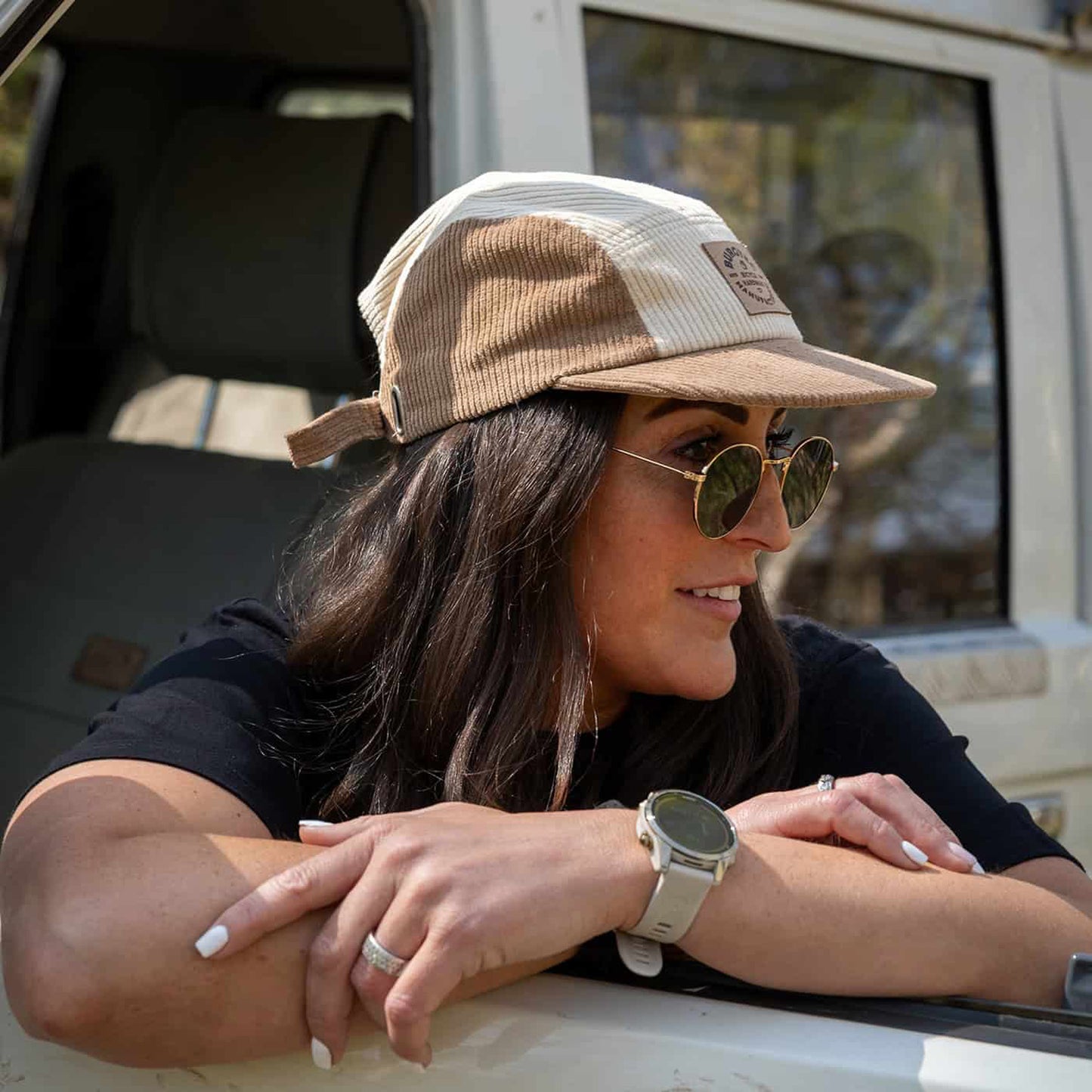 BURGTEC BANDIT CORDUROY FIVE PANEL Cap Beige/Marrón