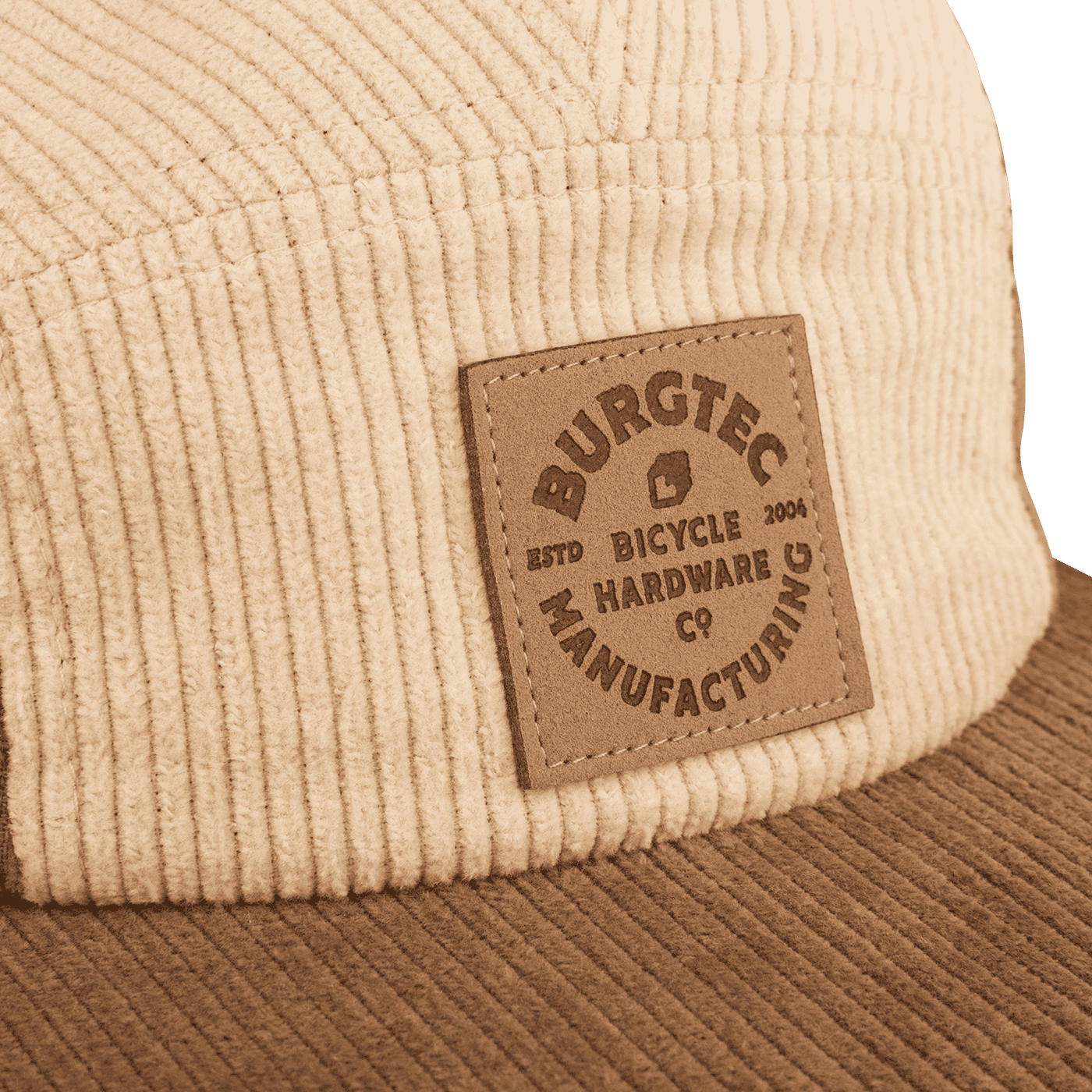 BURGTEC BANDIT CORDUROY FIVE PANEL Cap Beige/Marrón