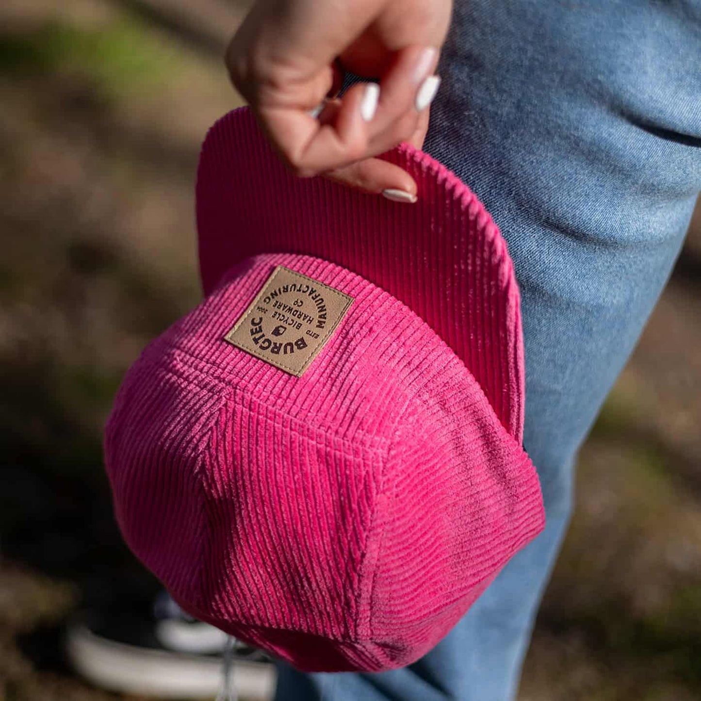 BURGTEC BANDIT CORDUROY FIVE PANEL Cap Pink Toxic Barbie