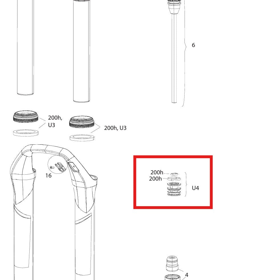Kit de mejora de cabezal para horquilla RLC ROCKSHOX SID 32 mm A1(2017-2019)/RL B1-B2(2017-2019)/B4(2020+)