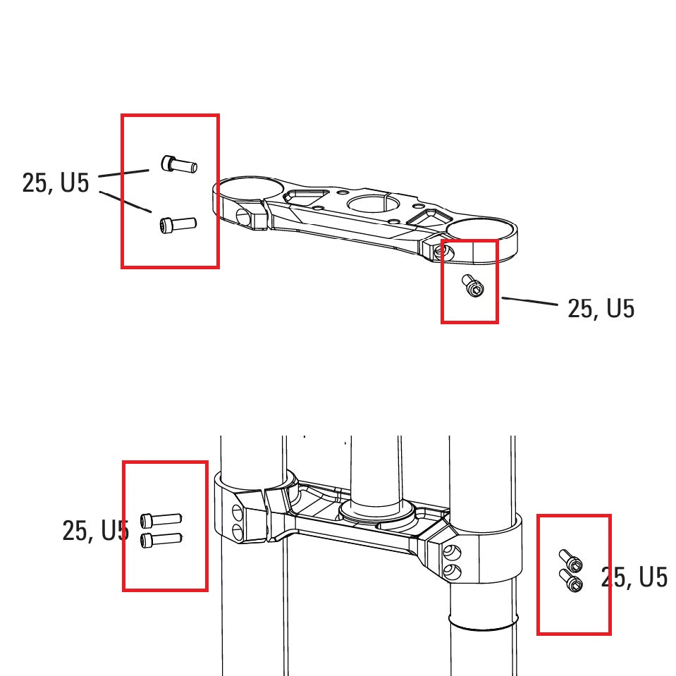 Kit de tornillos para la corona de la horquilla ROCKSHOX BOXXER D1 (2024+)