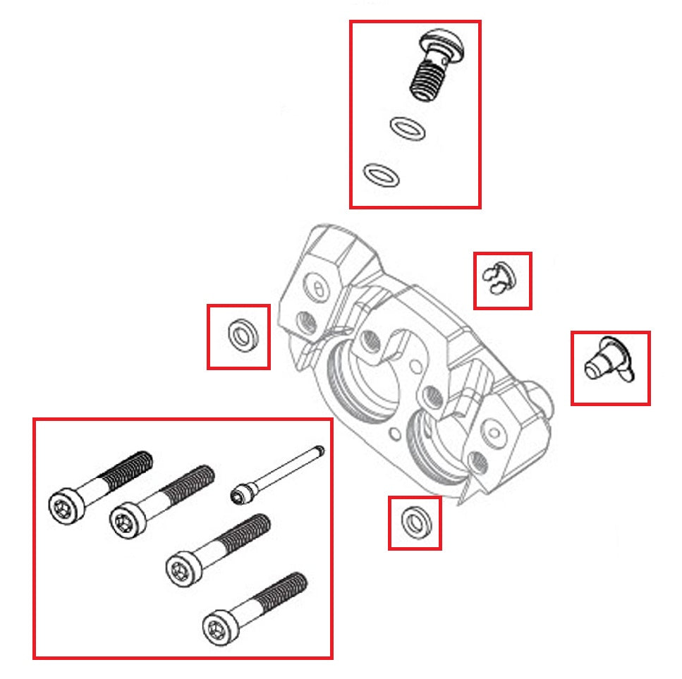 Kit de tornillos de pinza de freno SRAM SRAM MAVEN Ultimate/Plata/Bronce