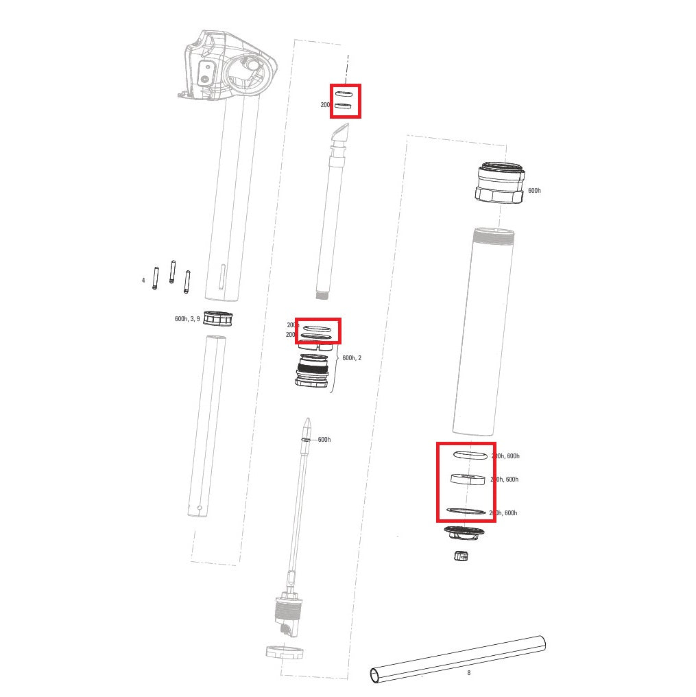 Kit de mantenimiento 200 horas / 1 año ROCKSHOX REVERB AXS V2