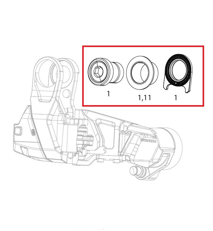 SRAM RED XPLR AXS E1 Kit de pernos de montaje del cambio trasero