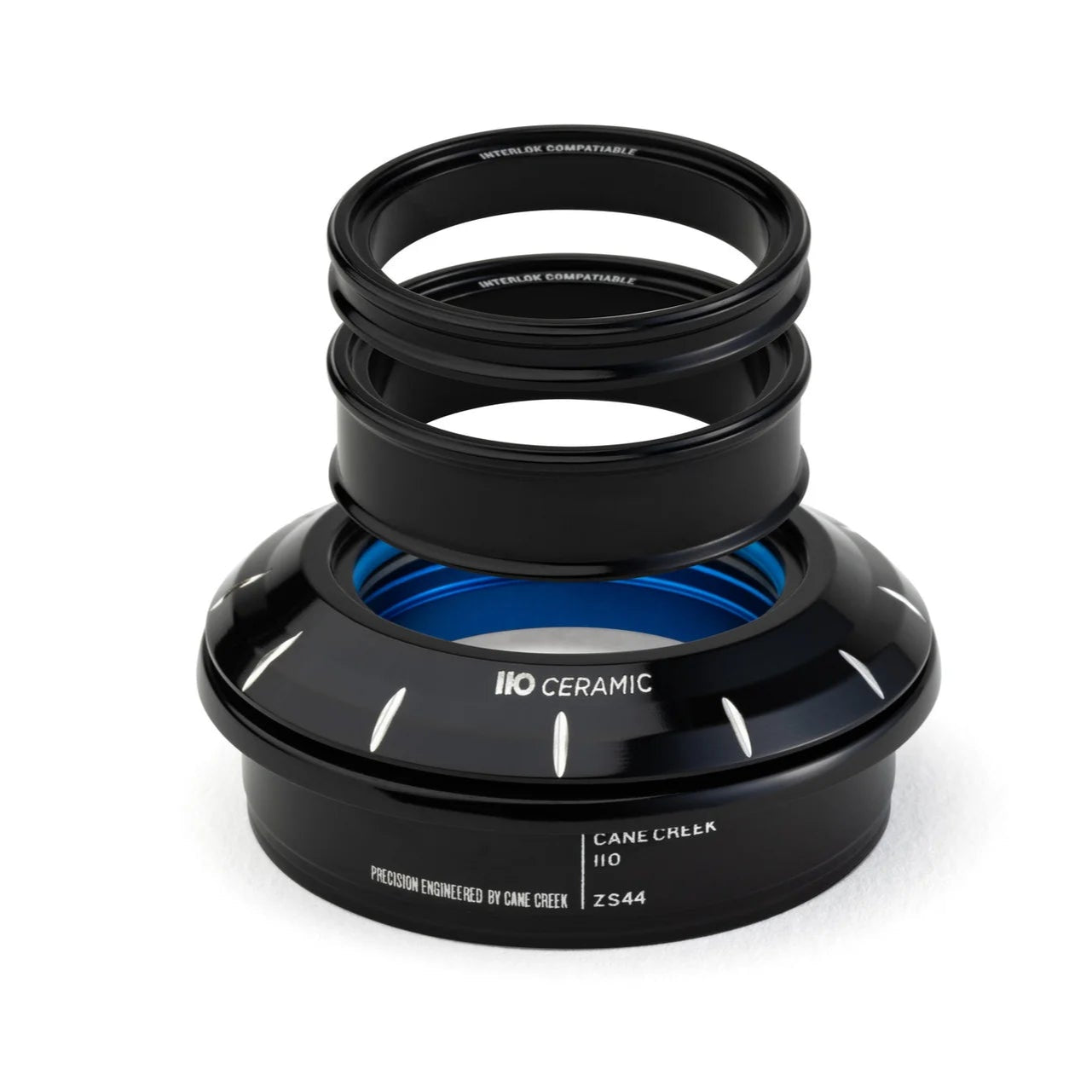 Juego de dirección CANE CREEK 110 Ceramic Tapered , 1 1/8"-1.5", ZS44/28.6/H8 | EC44/40/H12, negro/plata