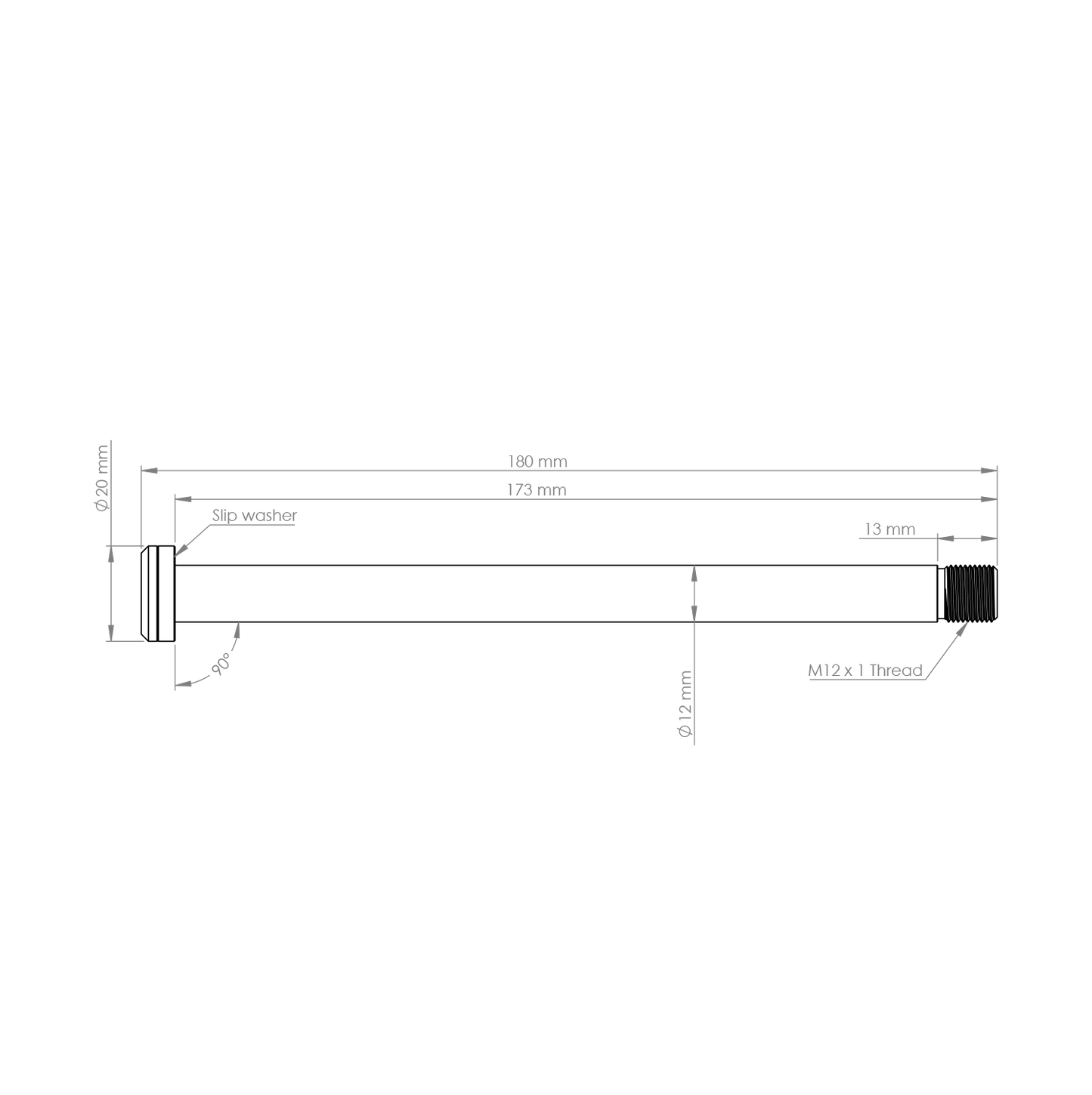 BURGTEC Eje de rueda trasera 173mm para cuadro Rocky Mountain Negro