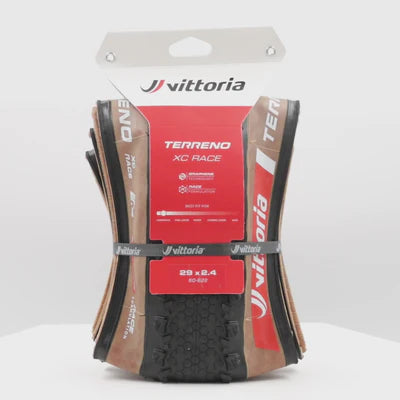 Neumático VITTORIA TERRENO XC RACE 29x2.4 Graphene/Silica Tubeless Ready Soft Beige