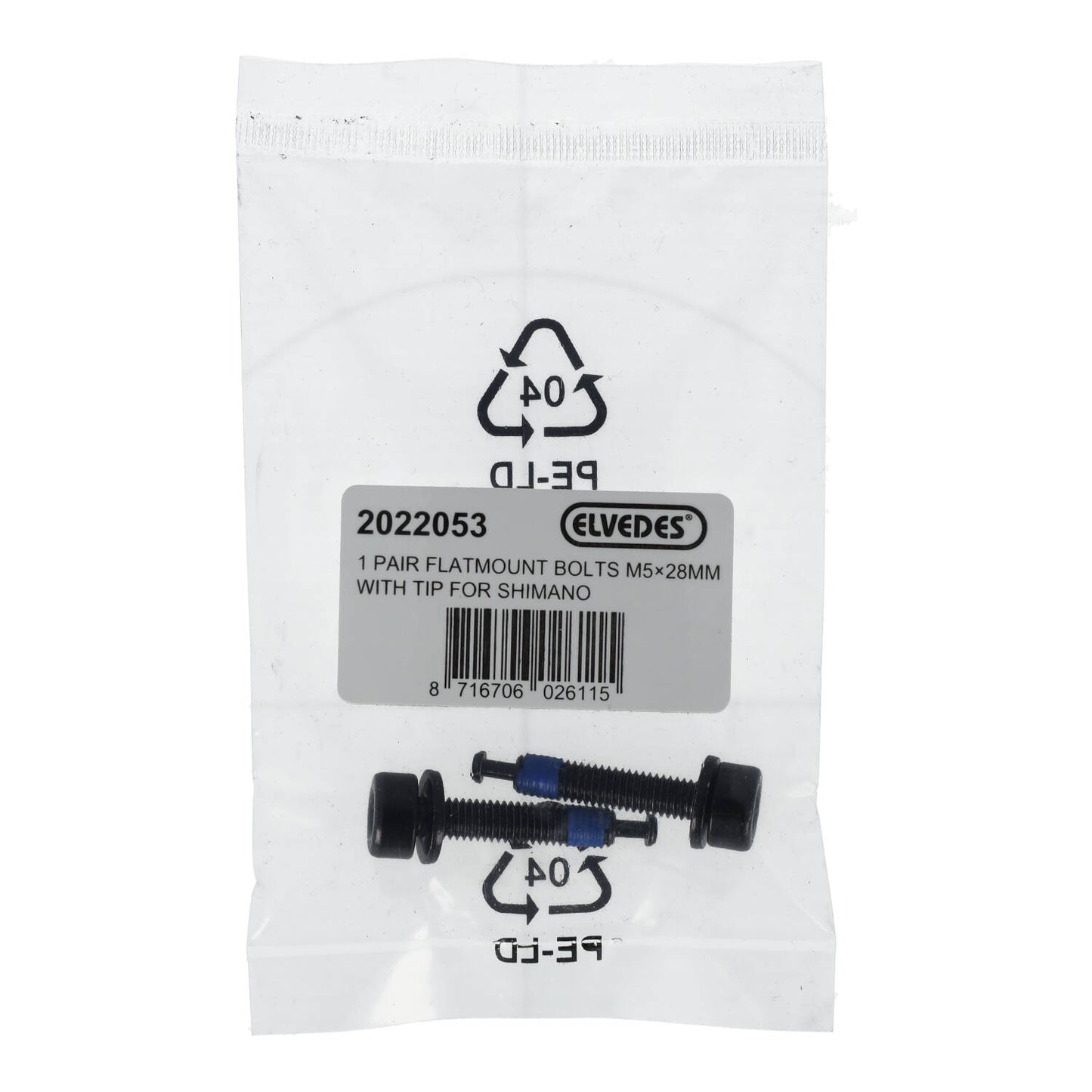 ELVEDES FM Shimano M5x28 Tipo C Tornillo montaje pinza trasera