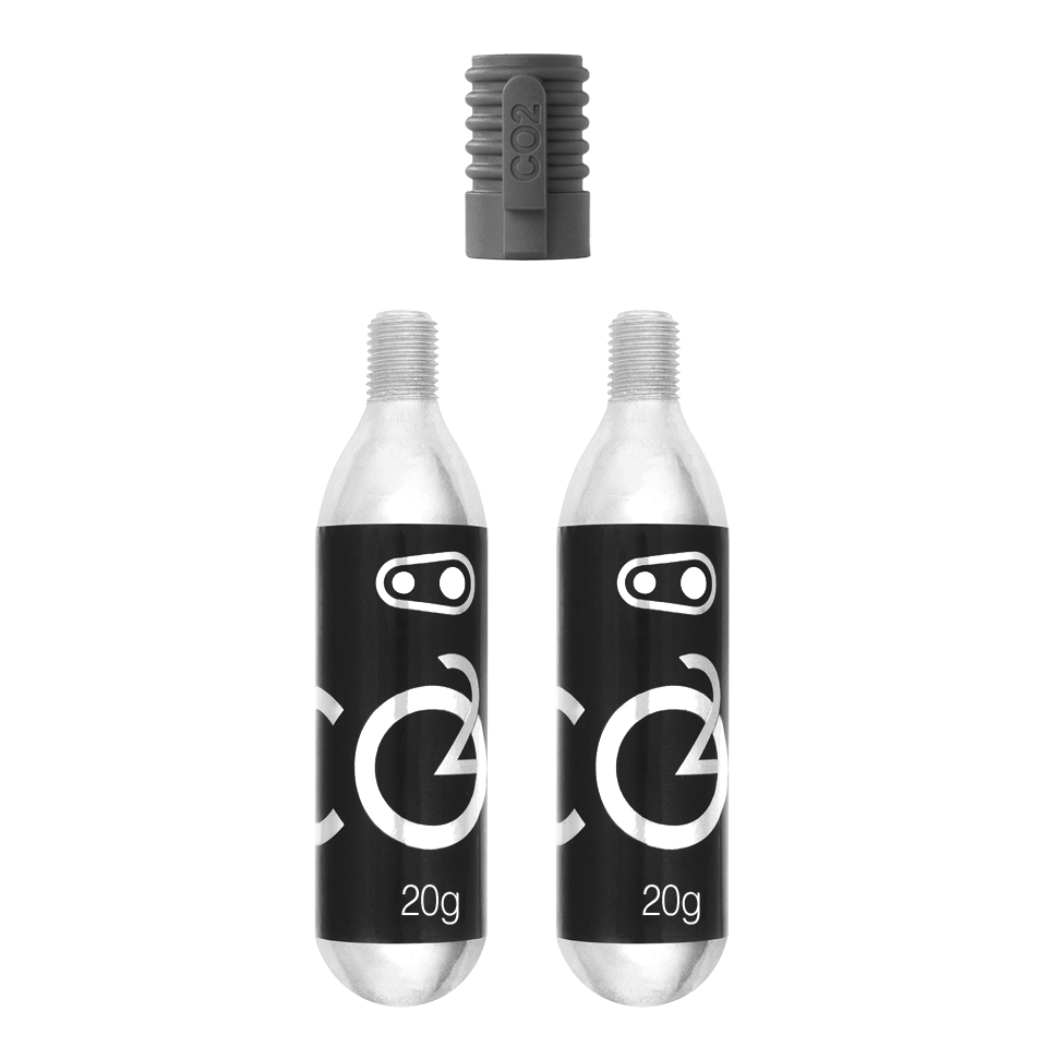 Cartucho de CO2 roscado CRANKBROTHERS de 20 g con cabezal de inflado Klic (x2)