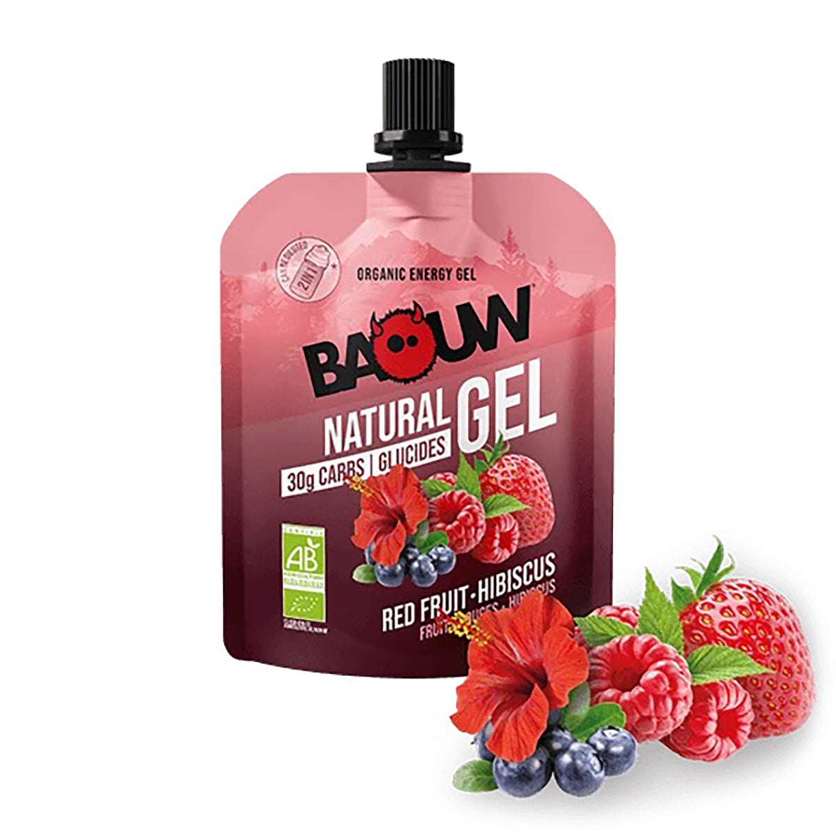 BAOUW Gel Energético Orgánico Frutos Rojos-Hibisco (85g)