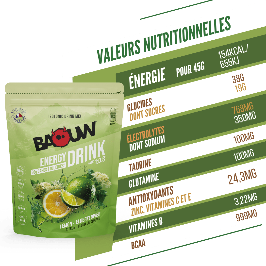 BAOUW ISOTONIC Bebida Energética (585g) Flor de Saúco Limón
