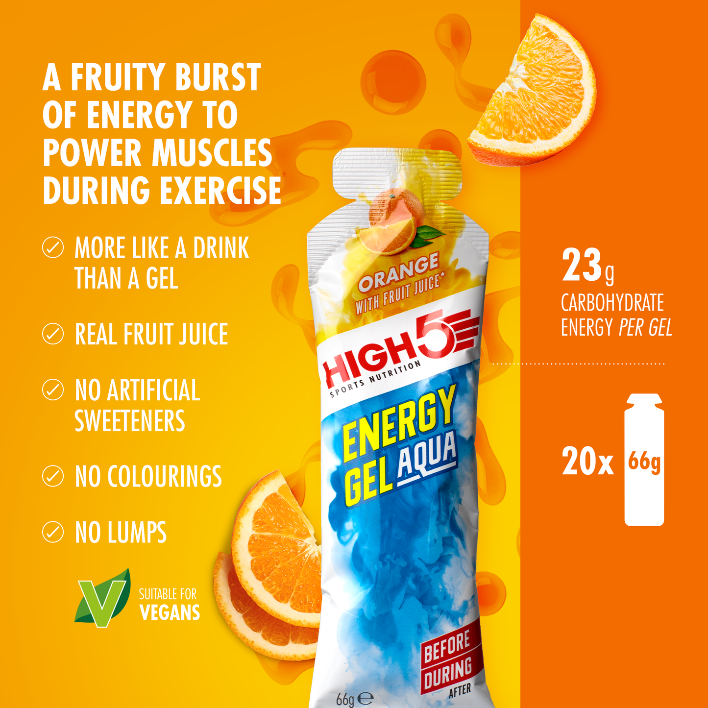 HIGH5 ENERGY GEL Aqua (66g) Naranja