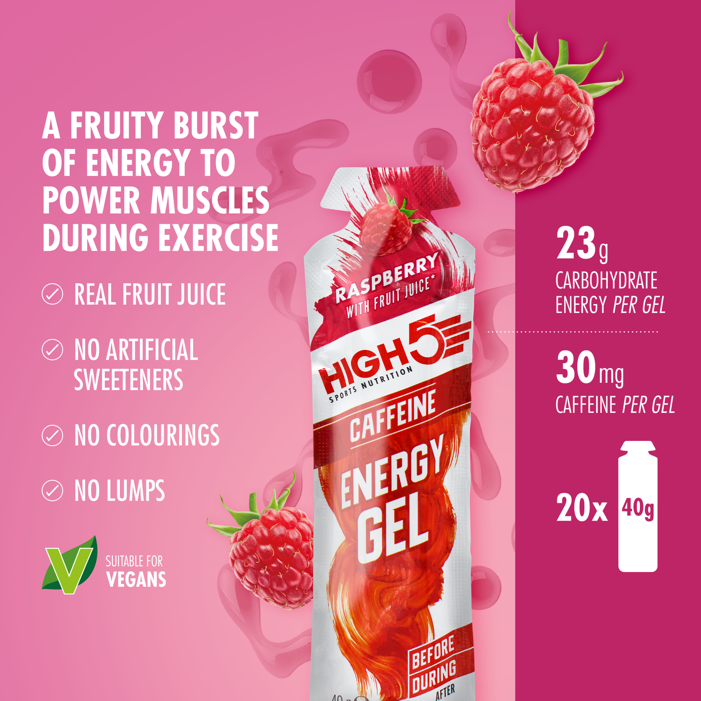 High5 ENERGY GEL Cafeína (40g) Frambuesa
