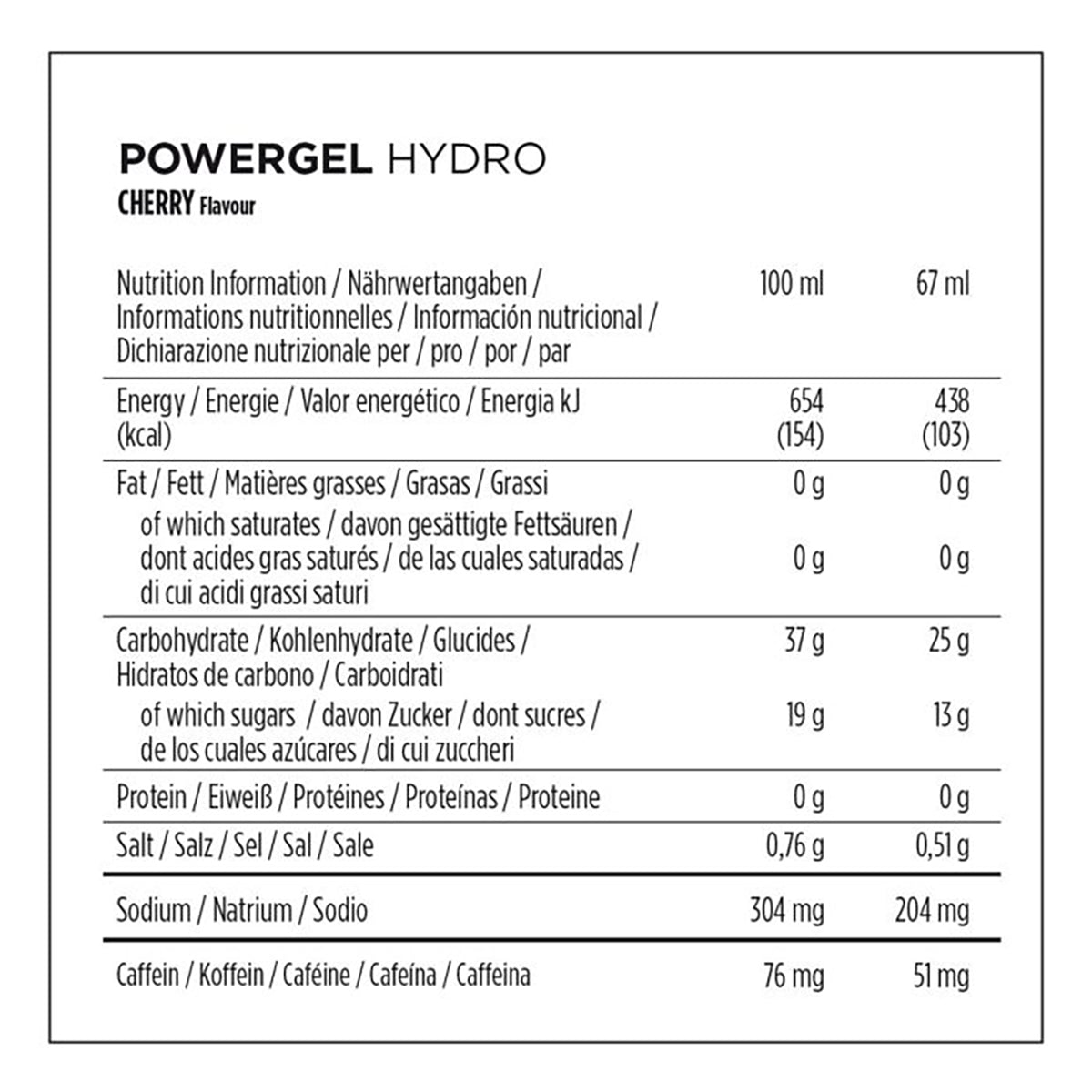 POWERBAR POWERGEL HYDRO Gel Energético (41g) Cereza con cafeína