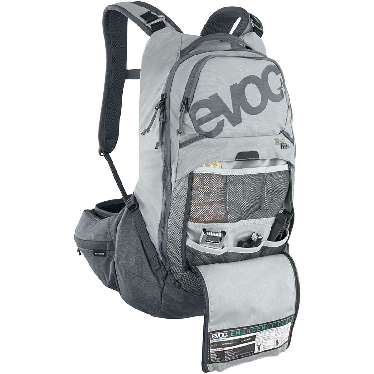 Mochila con Dorsal EVOC TRAIL PRO 16L Gris