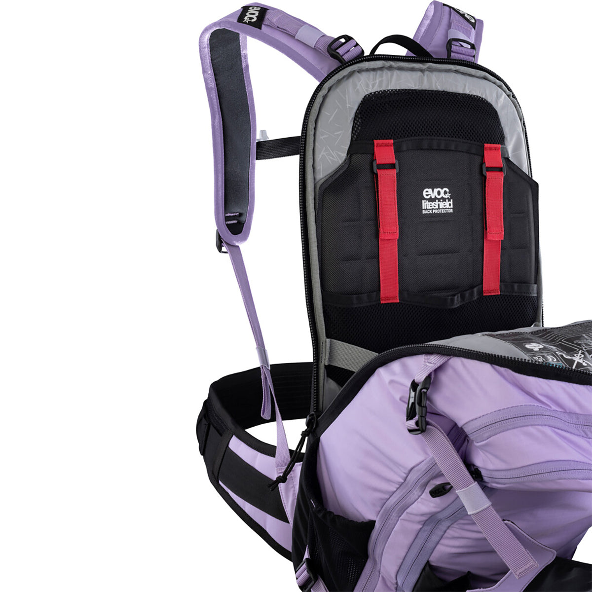 Mochila EVOC TRAIL E-RIDE con protección dorsal 20L Rosa