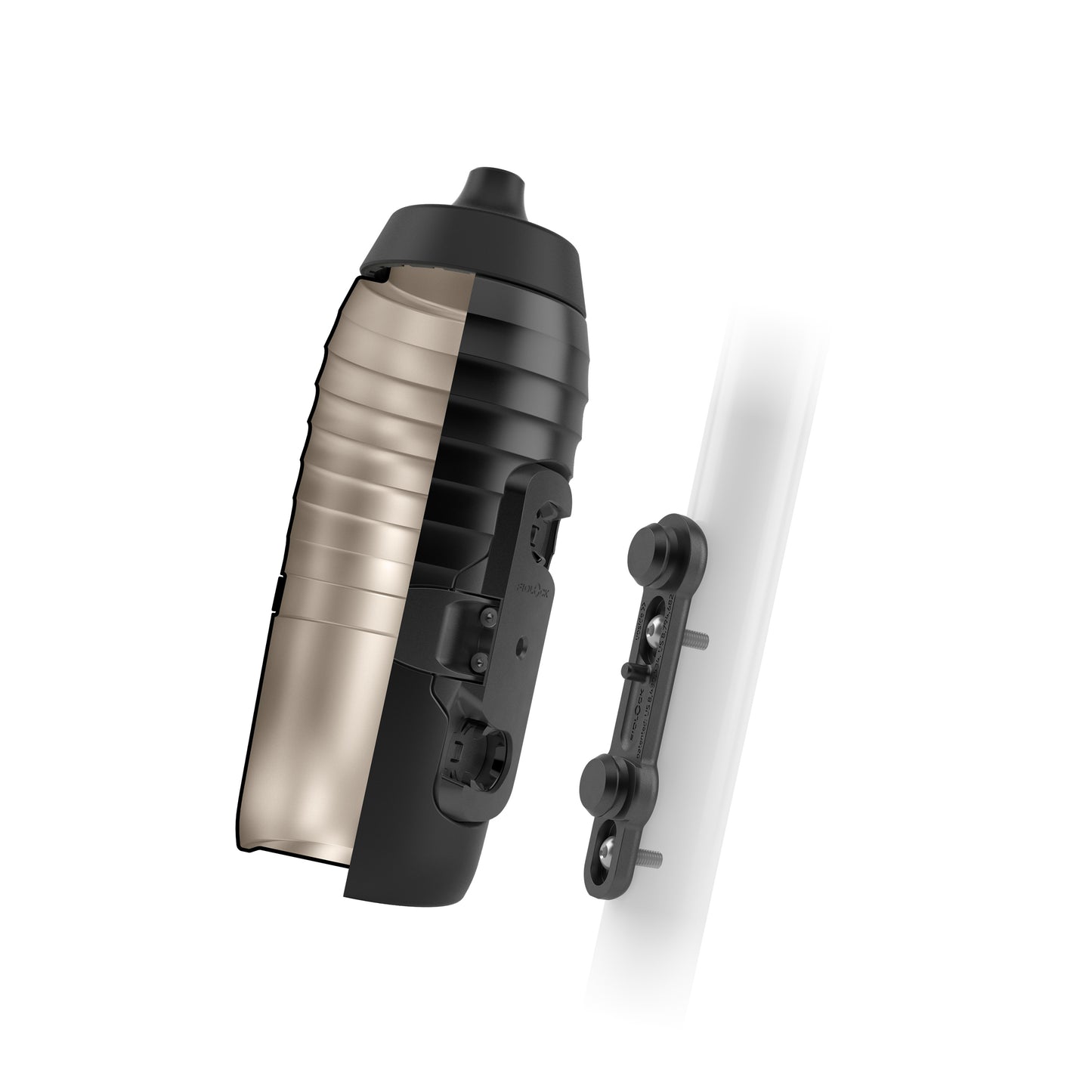 Kit portabidón y portabidón FIDLOCK TWIST X KEEGO Magnetic System 600 ml Negro