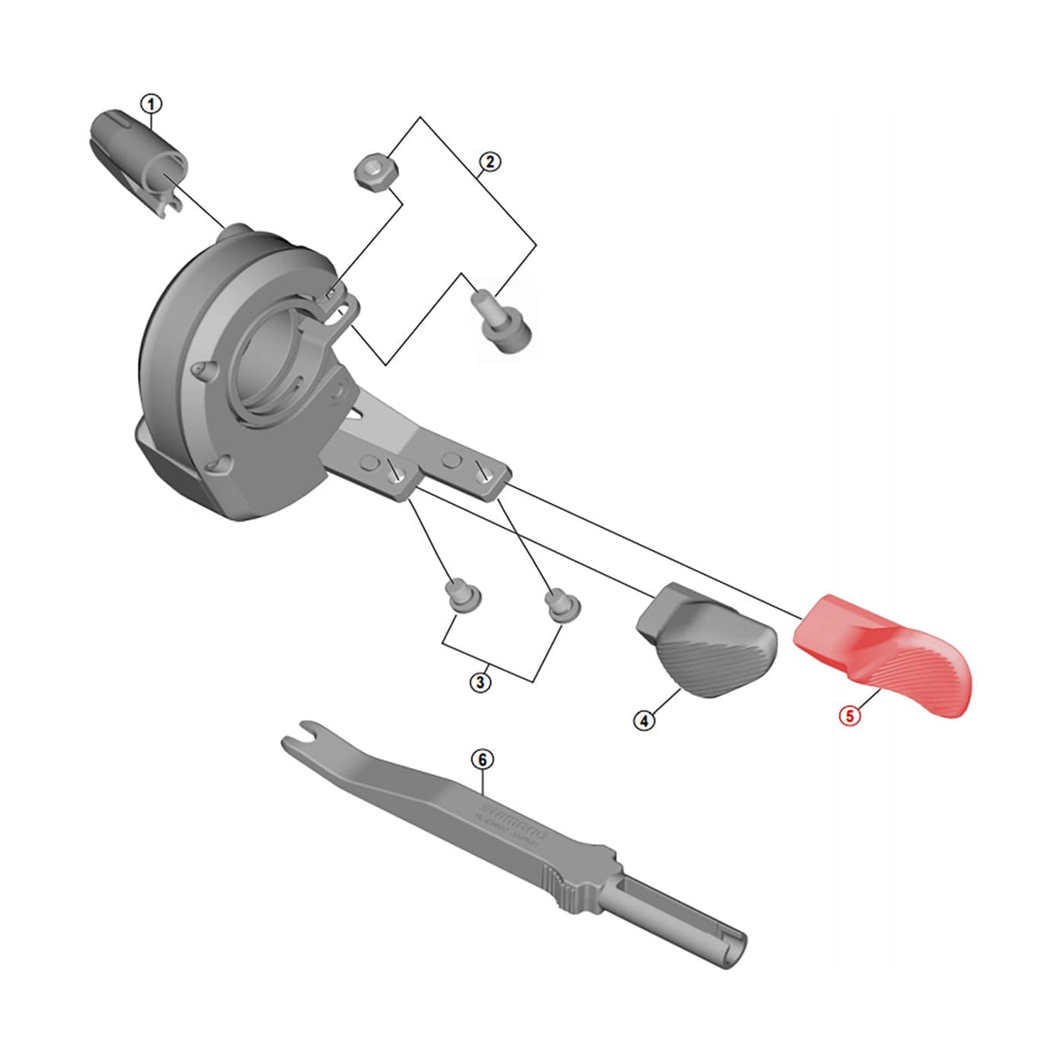 Pulsador B para Mando de Cambio Derecho SHIMANO XT Di2 SW-M8050 #Y0B200010