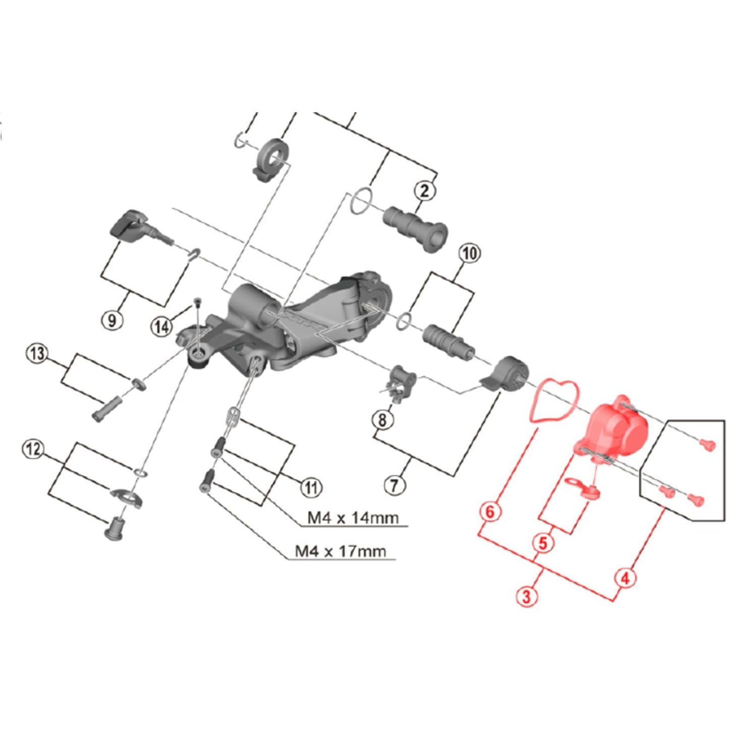 Ensemble Capot pour Dérailleur Arrière SHIMANO M9100 #Y3FA98020