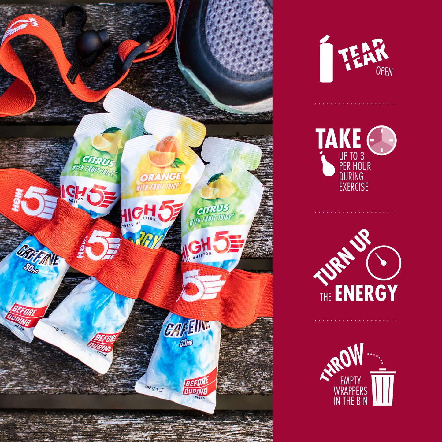 HIGH5 ENERGY GEL Aqua (66g) Frutos rojos