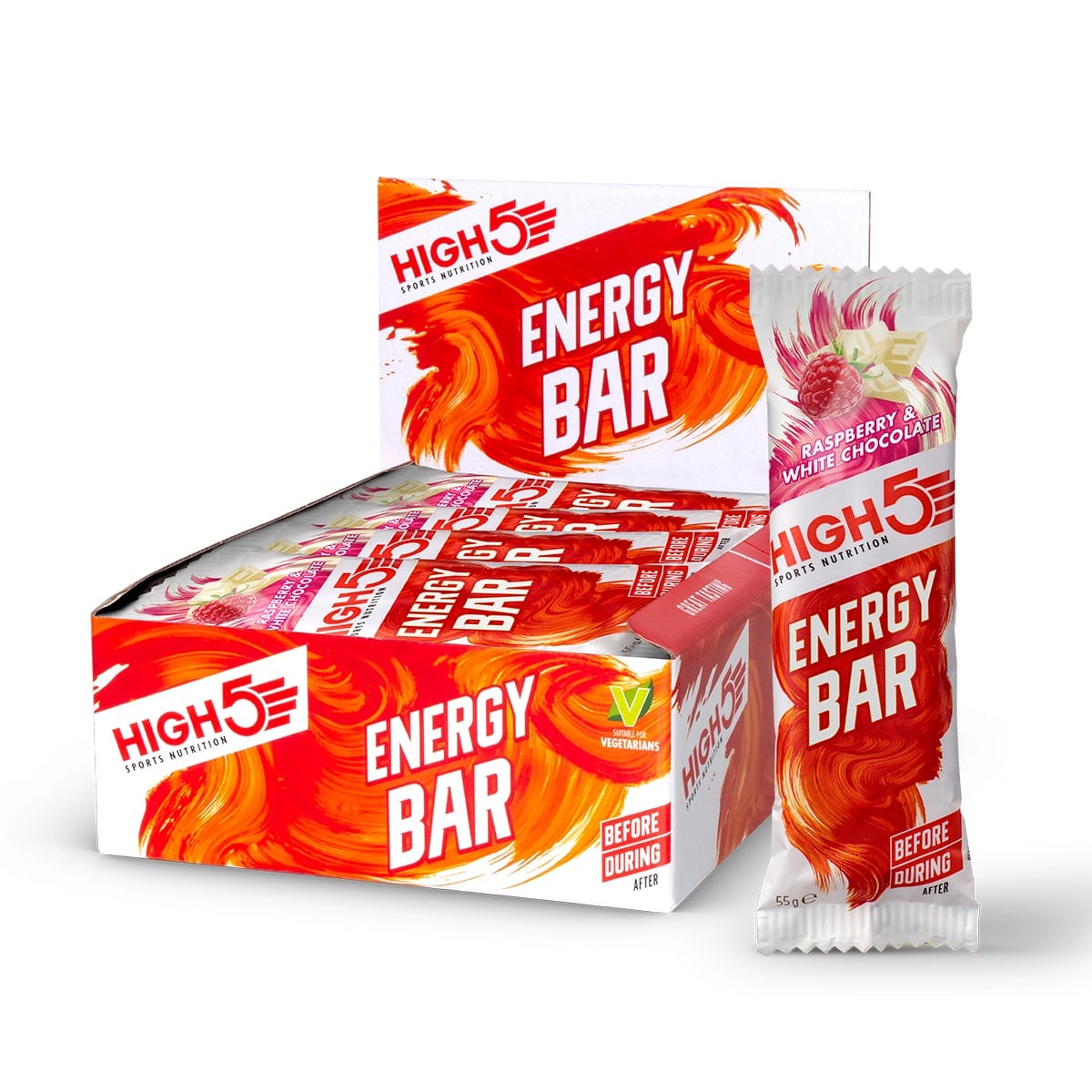 BARRA ENERGÉTICA High5 (55 g) Chocolate blanco con frambuesa