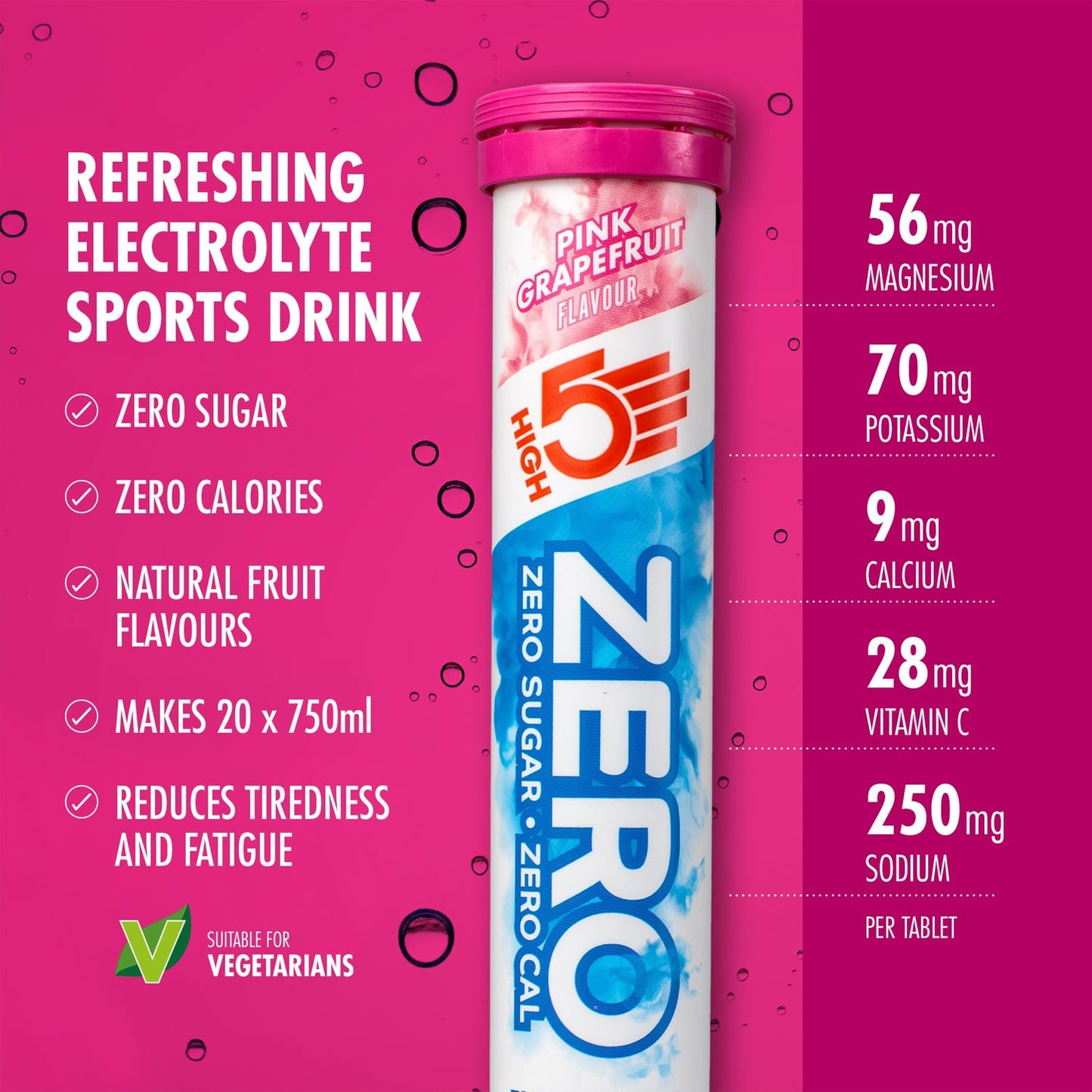 High5 ZERO Hidratación Electrolítica (20 Comprimidos) Pomelo