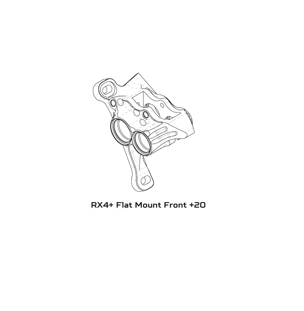 Pinza de Freno Delantera Hidráulica HOPE RX4+ FMF (+20) 70mm 4 Pistones DOT Plata