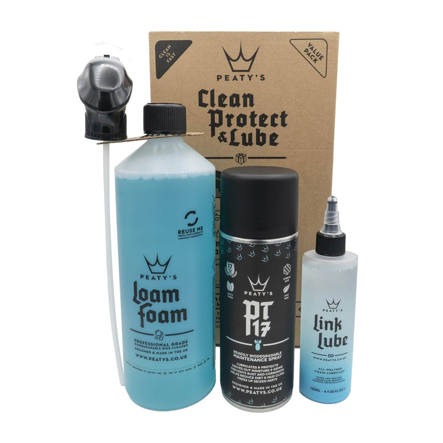 Kit de mantenimiento PEATY'S WASH PREVENT LUBRICATE STARTER PACK