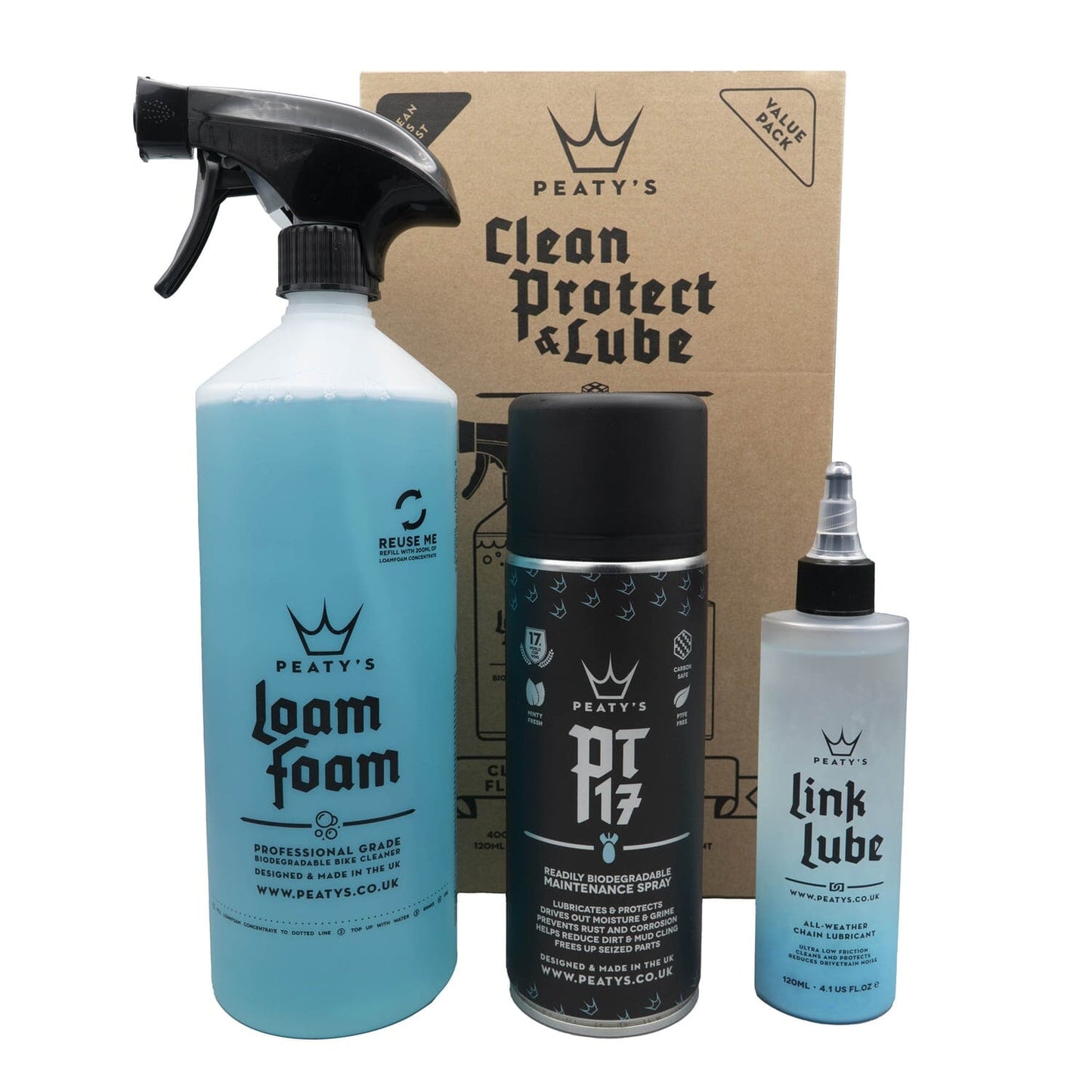 Kit de mantenimiento PEATY'S WASH PREVENT LUBRICATE STARTER PACK