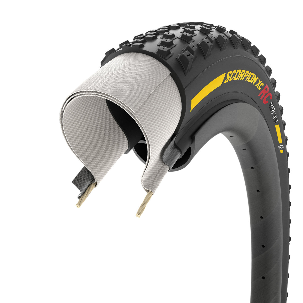 Neumático PIRELLI SCORPION RACE XC RC Lite 29x2.40 Tubeless Ready Blando Amarillo Team Edition
