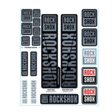 Kit Stickers pour Fourches Simple Té ROCKSHOX Plongeurs 35 mm (2018+) Gris
