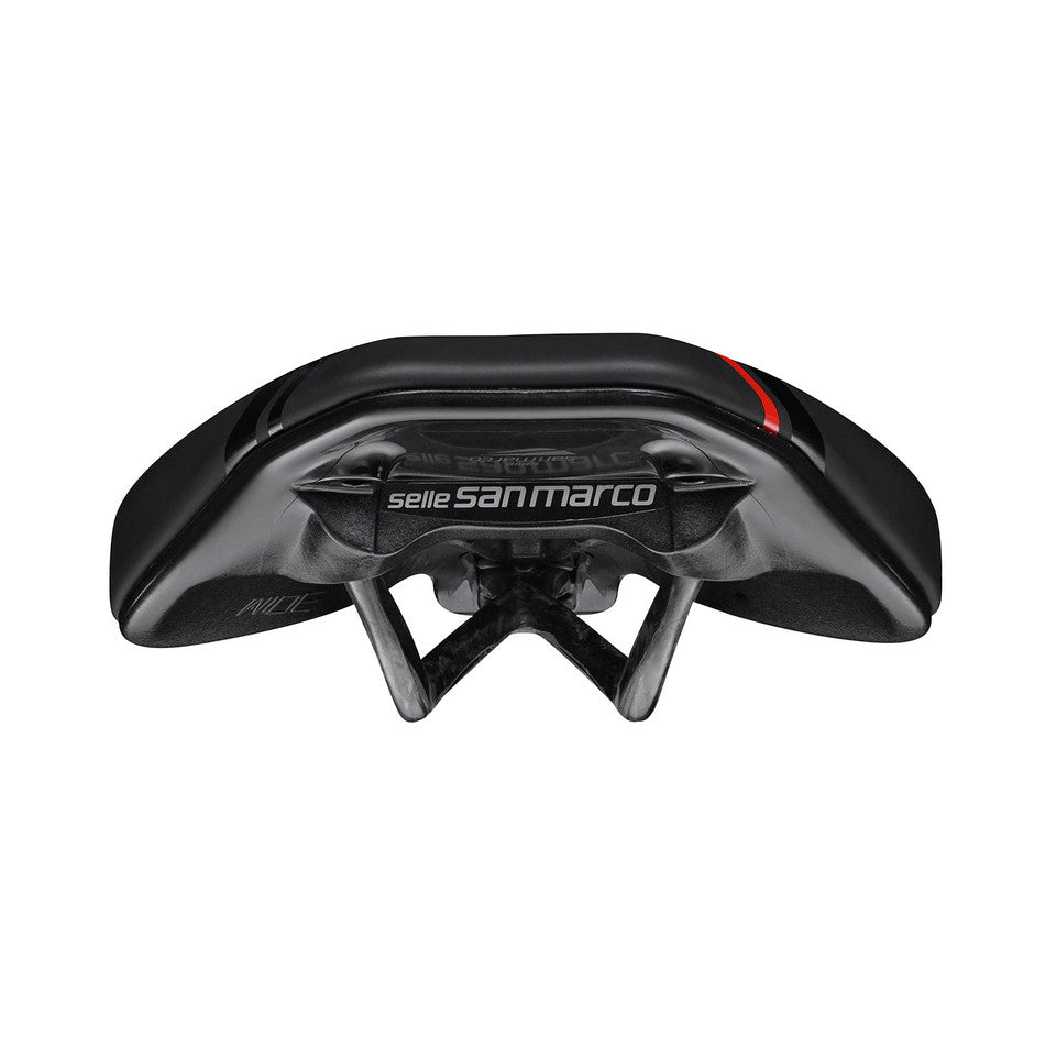 Sillín SAN MARCO GROUND SHORT OPEN-FIT CARBON FX 155mm Negro