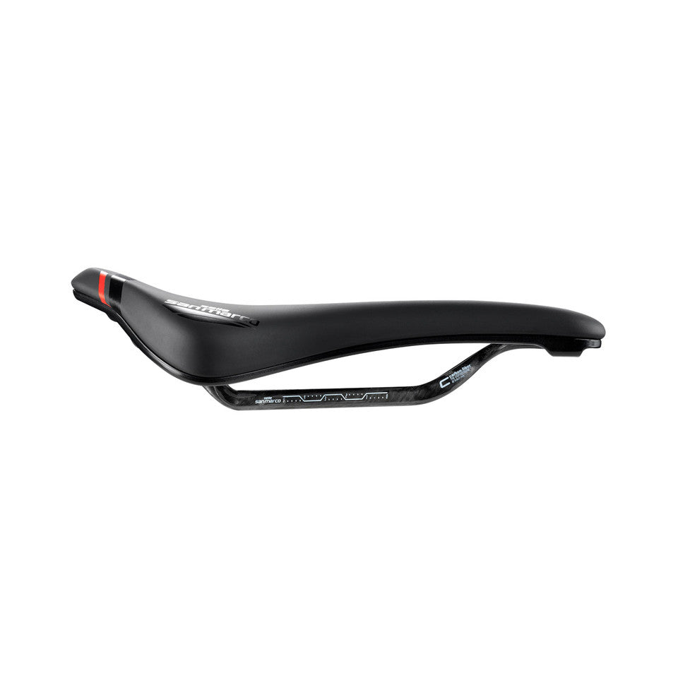 Sillín SAN MARCO GROUND SHORT OPEN-FIT CARBON FX 155mm Negro