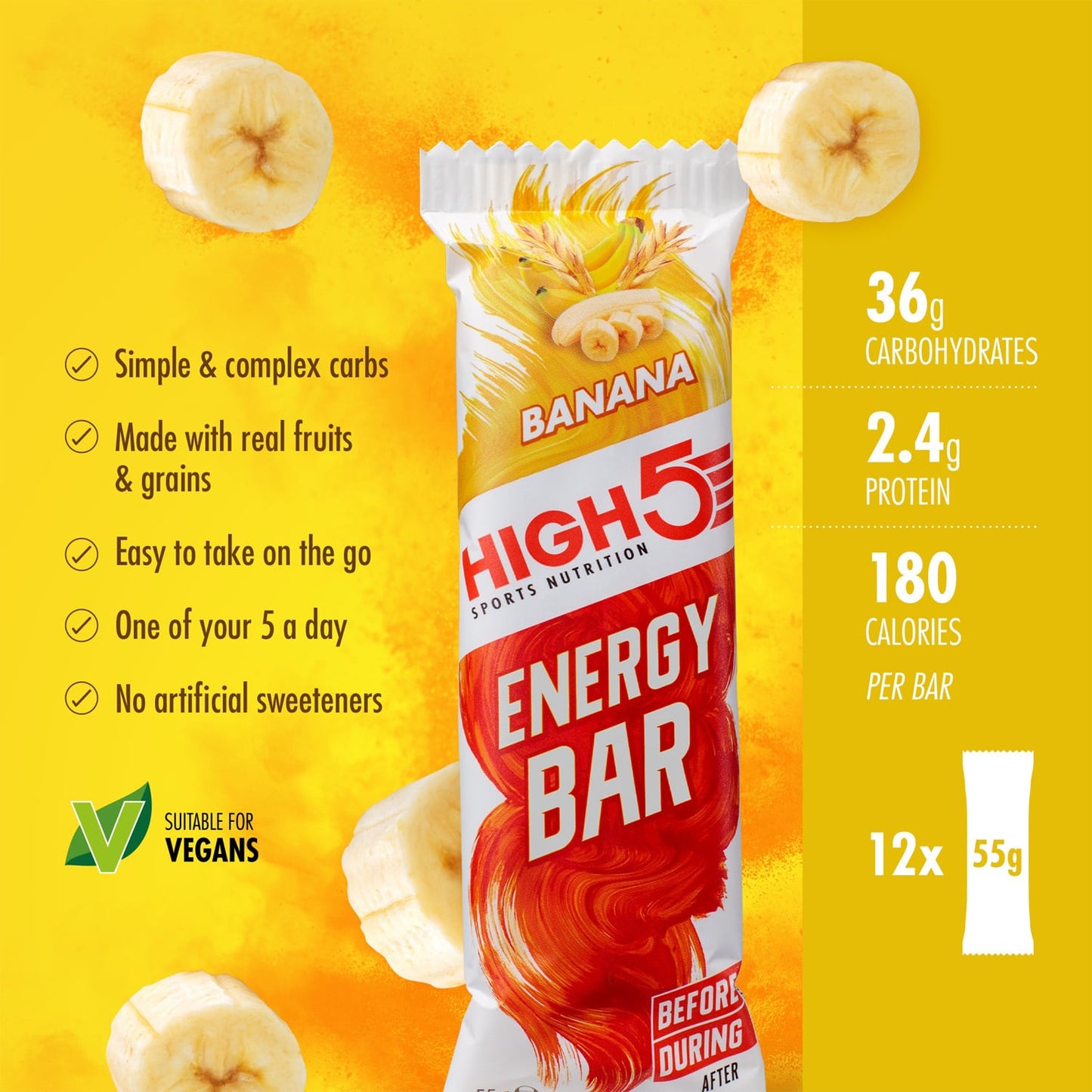 BARRA ENERGÉTICA HIGH5 (55 g) Plátano