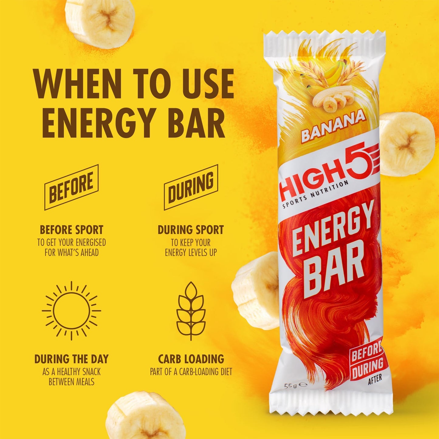 BARRA ENERGÉTICA HIGH5 (55 g) Plátano